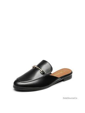 Women's Slip-On Mules Flat Shoes Comfortable Loafers Faux Leather